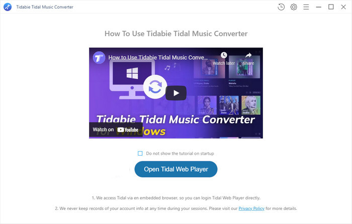 start up tidal music converter