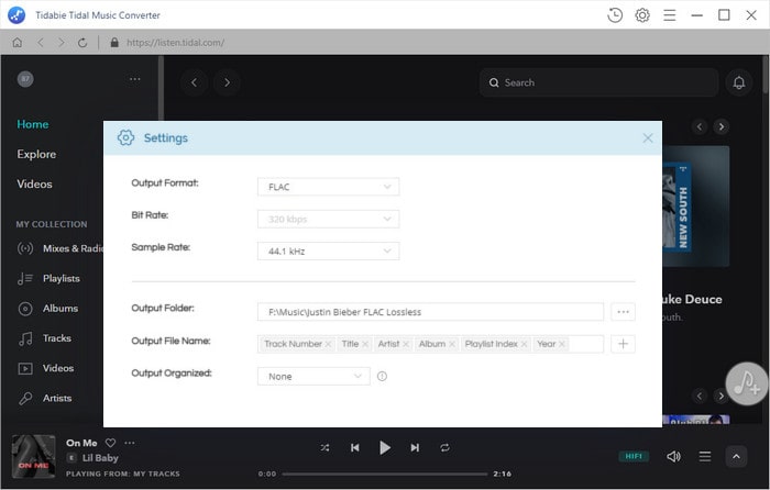 change output format as FLAC