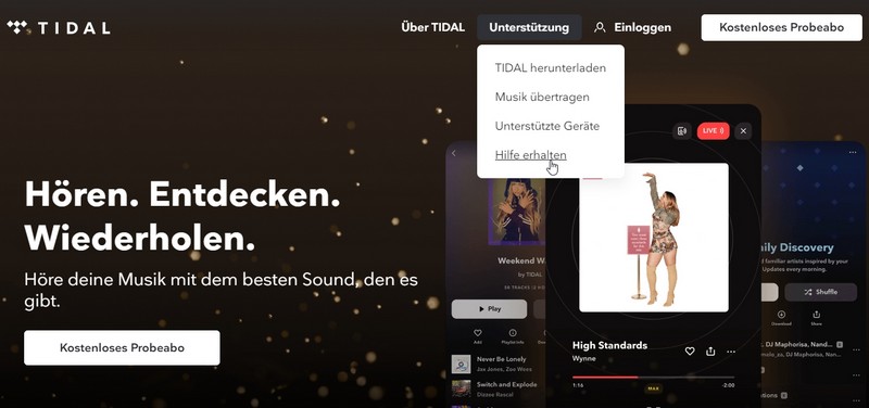 Tidal stellt Antrag auf Kontolöschungt