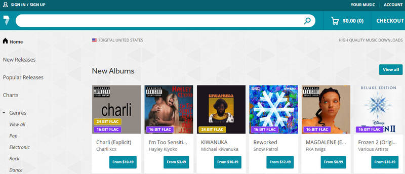flac music downloads from 7digital
