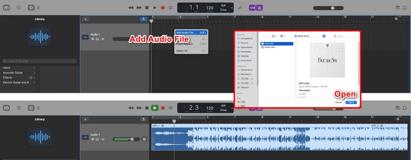 import music to garageband on mac