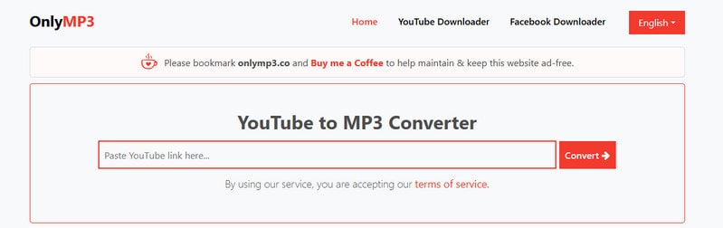 OnlyMP3 interface