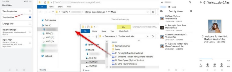 transfer the downloaded YouTube Music to Android