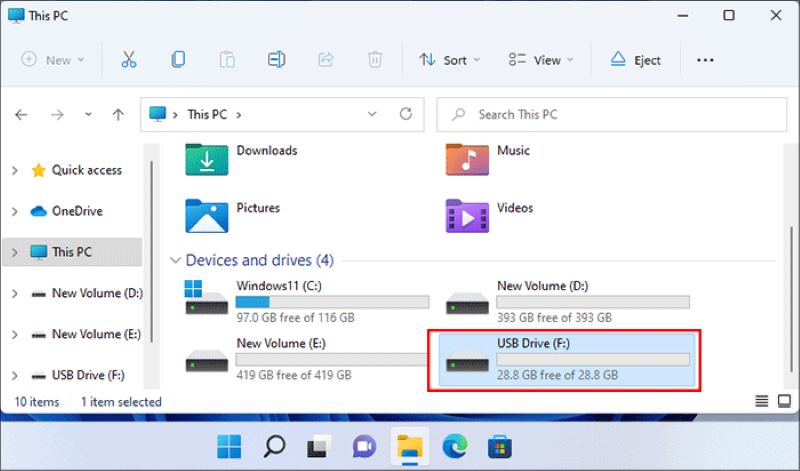 usb in file explorer