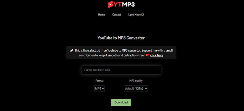 ytmp3 interface