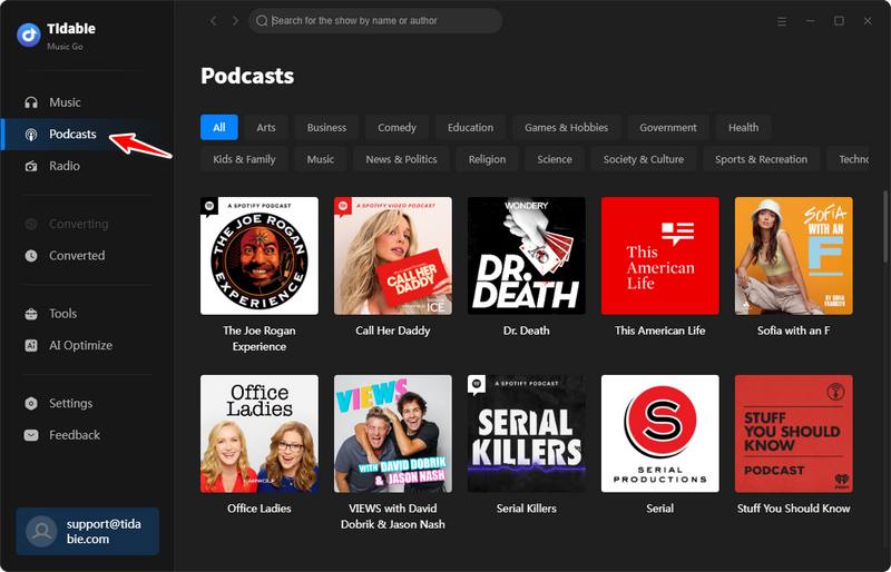 podcast interface