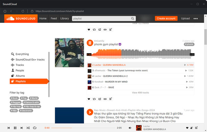 play music on soundcloud