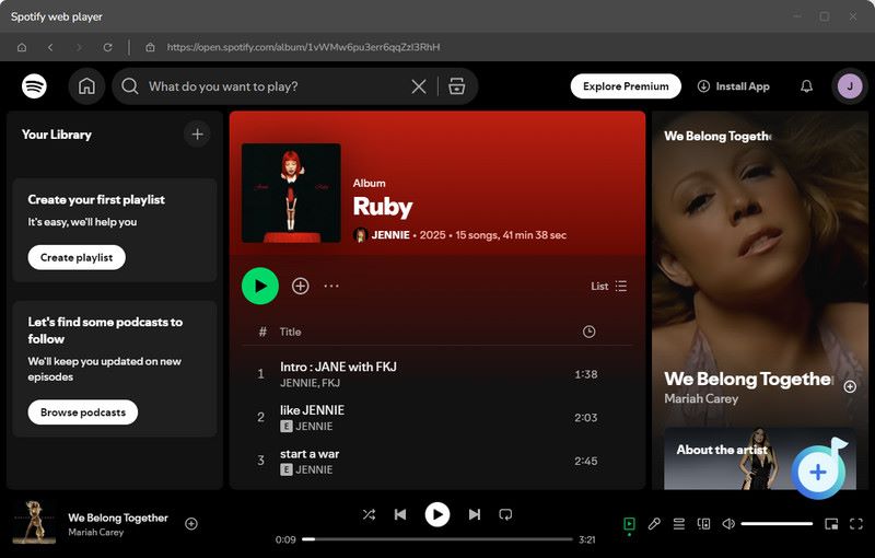 click to add spotify playlist