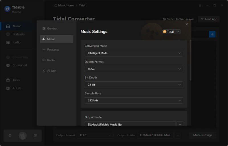 choose flac as output format