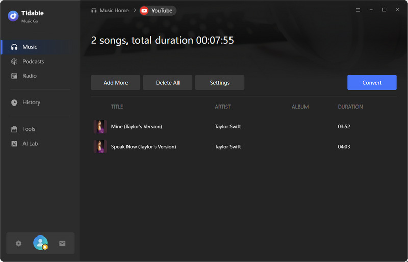 click to convert youtube video
