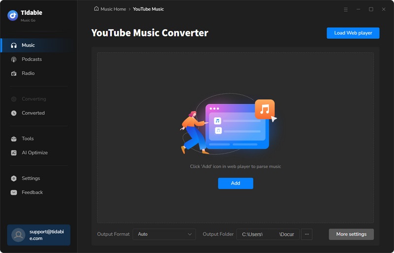 Load YouTube Web player